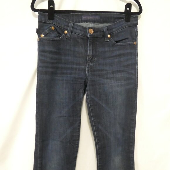 ROCK & REPUBLIC | size 10 | Blue Dark Wash Flare Jeans - Picture 6 of 16